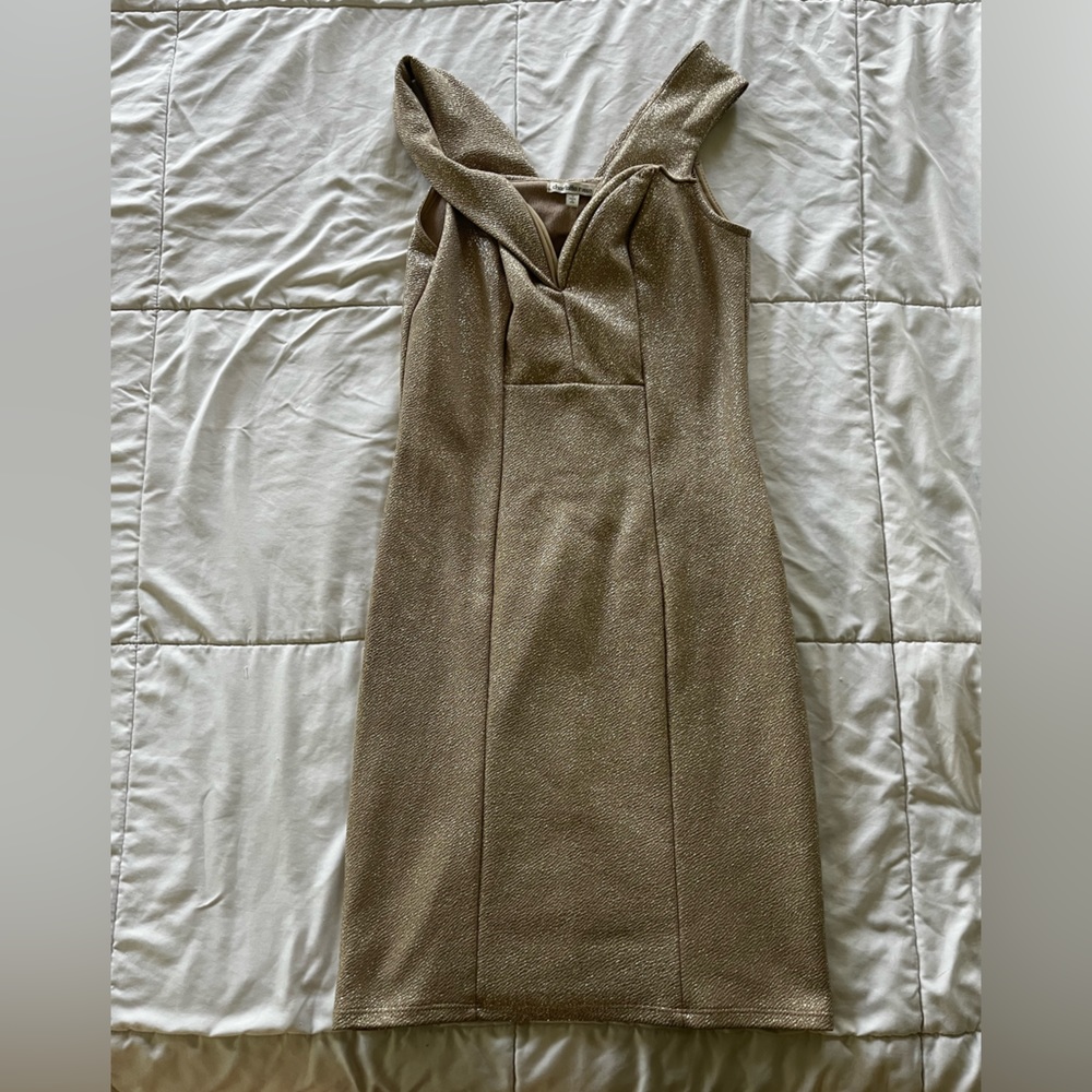 Charlotte Russe Gold Sparkly Glitter Dress